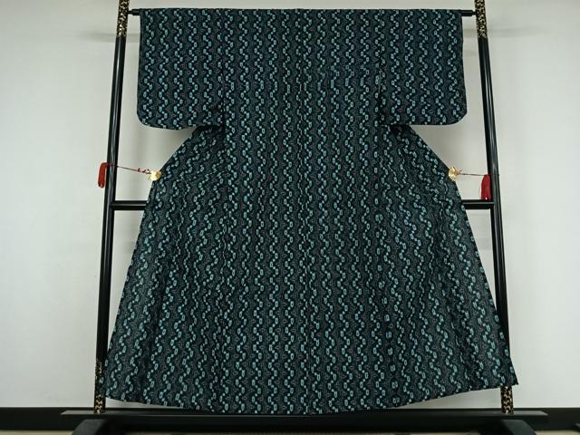 平和屋着物●久留米絣　単衣　変わり縞　綿　逸品　未使用　AABK3599jh