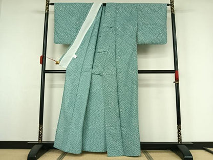 平和屋着物▽小紋　単衣　舞葉文　洗える着物　AABK3600jh