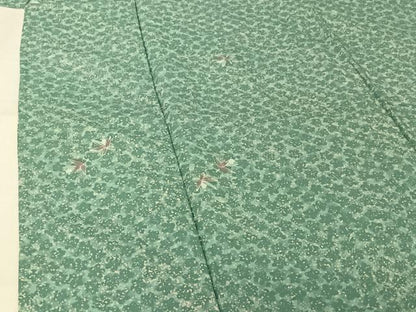 平和屋着物▽小紋　単衣　舞葉文　洗える着物　AABK3600jh