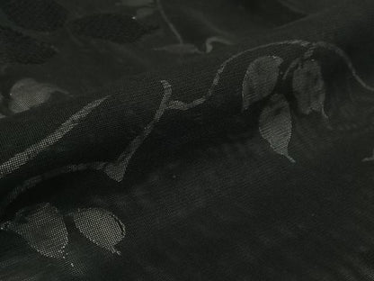 平和屋着物▽羽織　スリーシーズン　春夏秋　塵除け　唐草文　黒地　正絹　逸品　AABK3603jh