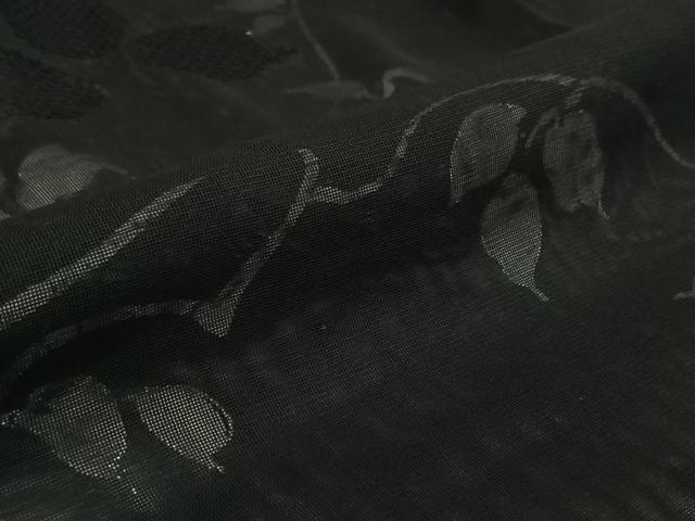 平和屋着物▽羽織　スリーシーズン　春夏秋　塵除け　唐草文　黒地　正絹　逸品　AABK3603jh