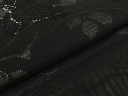平和屋着物▽羽織　スリーシーズン　春夏秋　塵除け　唐草文　黒地　正絹　逸品　AABK3603jh