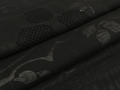 平和屋着物▽羽織　スリーシーズン　春夏秋　塵除け　唐草文　黒地　正絹　逸品　AABK3603jh