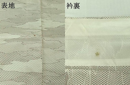 平和屋着物▽お召　単衣　霞文　正絹　逸品　AABK3607jh