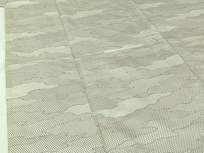 平和屋着物▽お召　単衣　霞文　正絹　逸品　AABK3607jh