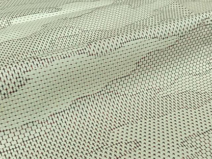 平和屋着物▽お召　単衣　霞文　正絹　逸品　AABK3607jh
