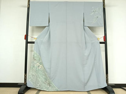 平和屋着物▽訪問着　単衣　辻が花　手描き　絞り　正絹　逸品　AABK3608jh