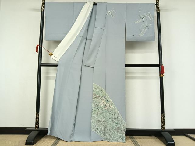 平和屋着物▽訪問着　単衣　辻が花　手描き　絞り　正絹　逸品　AABK3608jh
