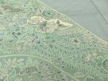 平和屋着物▽訪問着　単衣　辻が花　手描き　絞り　正絹　逸品　AABK3608jh