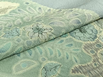 平和屋着物▽訪問着　単衣　辻が花　手描き　絞り　正絹　逸品　AABK3608jh