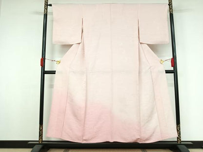 平和屋着物▽訪問着　単衣　雲重ね文　暈し染め　正絹　逸品　AABK3613jh