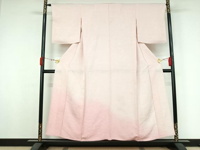 平和屋着物▽訪問着　単衣　雲重ね文　暈し染め　正絹　逸品　AABK3613jh