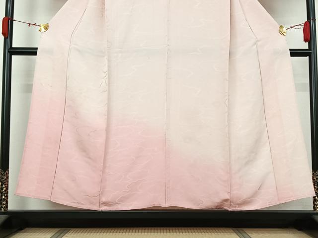平和屋着物▽訪問着　単衣　雲重ね文　暈し染め　正絹　逸品　AABK3613jh