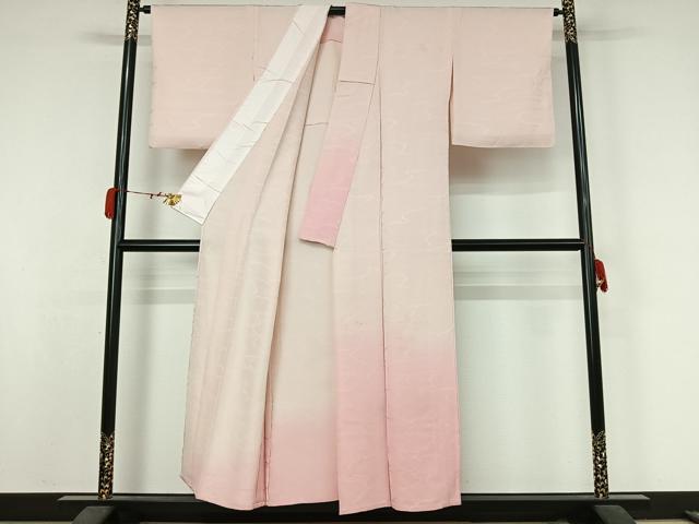 平和屋着物▽訪問着　単衣　雲重ね文　暈し染め　正絹　逸品　AABK3613jh
