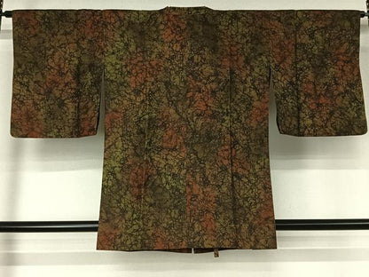 平和屋着物▽道行コート　スリーシーズン　春夏秋　塵除け　霞文　正絹　逸品　AABK3621jh