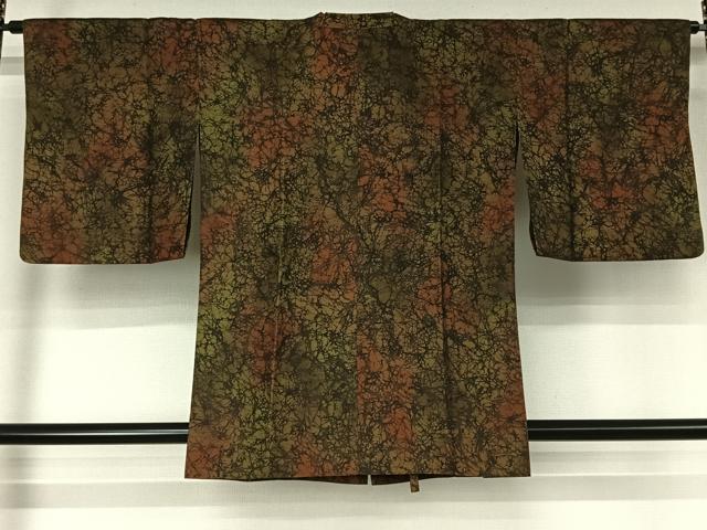 平和屋着物▽道行コート　スリーシーズン　春夏秋　塵除け　霞文　正絹　逸品　AABK3621jh