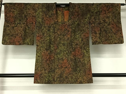 平和屋着物▽道行コート　スリーシーズン　春夏秋　塵除け　霞文　正絹　逸品　AABK3621jh