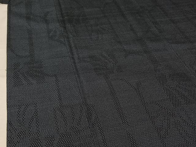 平和屋着物▽本塩沢　単衣　110亀甲　幾何学文様　正絹　逸品　AABK3628jh
