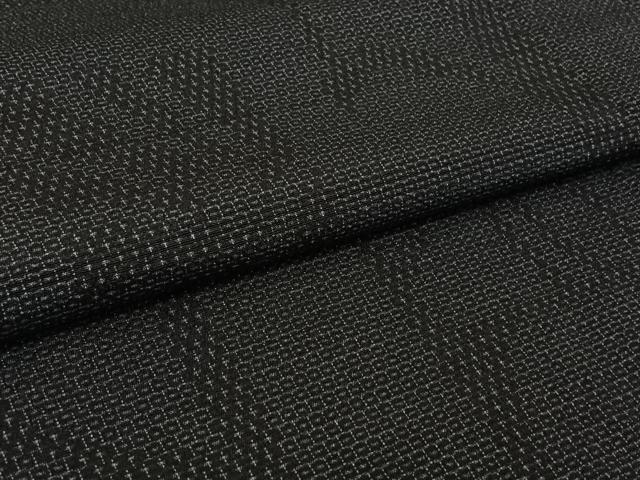 平和屋着物▽本塩沢　単衣　110亀甲　幾何学文様　正絹　逸品　AABK3628jh
