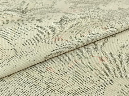 平和屋着物▽上質な紬　単衣　風景文　正絹　逸品　AABK3632jh
