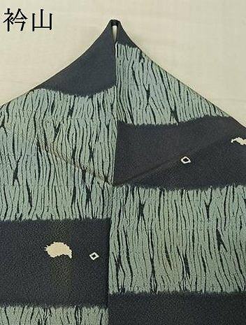 平和屋着物▽上質な小紋　単衣　絞り　横段文　正絹　逸品　AABK3639jh