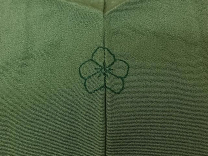平和屋着物▽訪問着　単衣　竹屋町刺繍　短冊花文　暈し染め　金糸　金彩　正絹　逸品　AABK3644jh