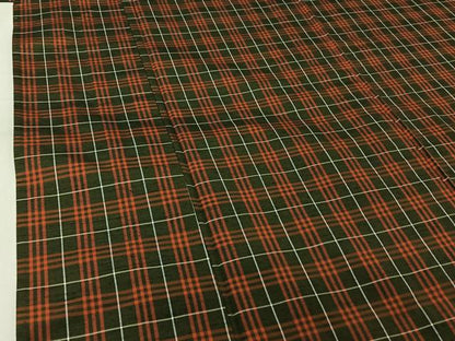 平和屋着物▽上質な紬 　単衣　格子 　正絹　逸品　未使用　AABK3646jh
