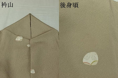 平和屋着物▽上質な小紋　単衣　貝合わせ花文　正絹　逸品　AABK3659jh