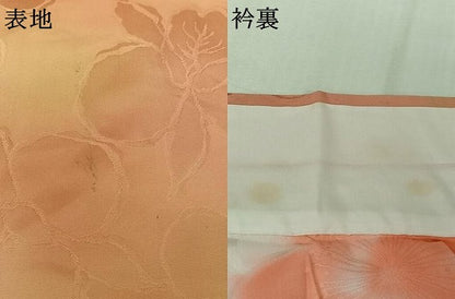 平和屋着物▽上質な小紋　単衣　草花文　暈し染め　正絹　逸品　AABK3660jh