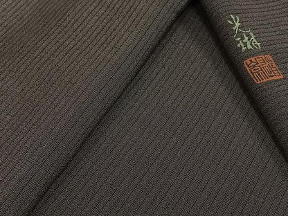 平和屋着物▽松尾光琳　色無地　無双　絽袷　絽×絽　鳩羽色　正絹　逸品　未使用　AABK3663jh