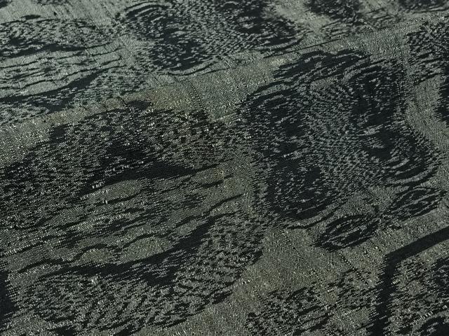 平和屋着物▽上質な紬　単衣　遠州椿　正絹　逸品　AABK3667jh