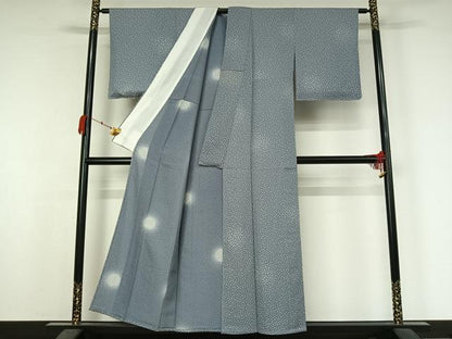 平和屋着物▽上質な小紋　単衣　花尽くし文　反端付き　正絹　逸品　AABK3669jh