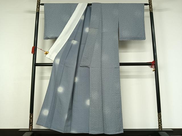 平和屋着物▽上質な小紋　単衣　花尽くし文　反端付き　正絹　逸品　AABK3669jh