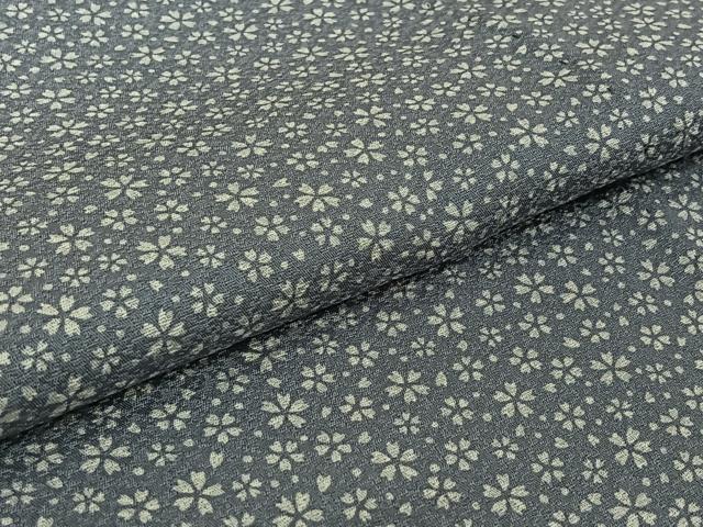 平和屋着物▽上質な小紋　単衣　花尽くし文　反端付き　正絹　逸品　AABK3669jh