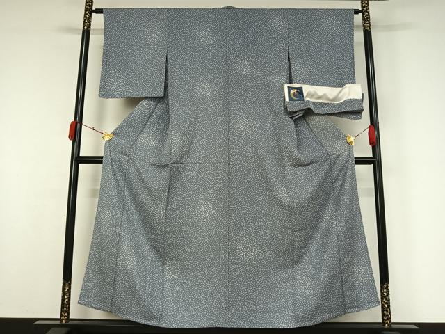 平和屋着物▽上質な小紋　単衣　花尽くし文　反端付き　正絹　逸品　AABK3669jh