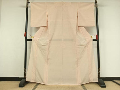 平和屋着物▽本塩沢　単衣　蚊絣　正絹　逸品　AABK3680jh