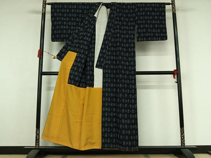 平和屋着物▽綿琉球　単衣　綿　逸品　AABK3687jh