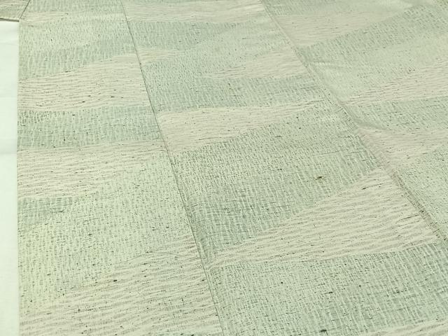 平和屋着物▽上質な紬　単衣　横段文　正絹　逸品　AABK3689jh