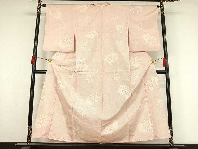 平和屋着物▽上質な紬　単衣　正倉院花文　正絹　逸品　AABK3692jh