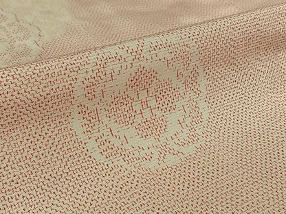 平和屋着物▽上質な紬　単衣　正倉院花文　正絹　逸品　AABK3692jh