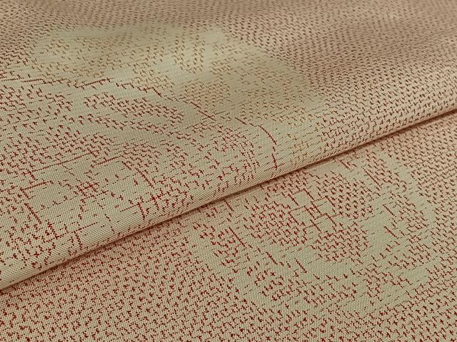 平和屋着物▽上質な紬　単衣　正倉院花文　正絹　逸品　AABK3692jh