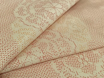 平和屋着物▽上質な紬　単衣　正倉院花文　正絹　逸品　AABK3692jh
