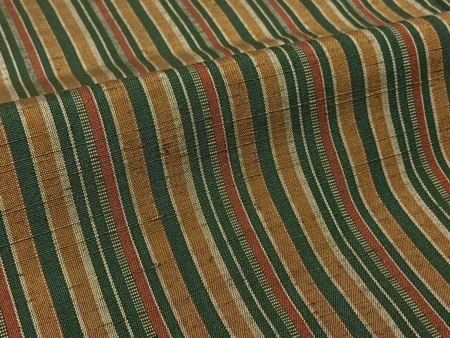 平和屋着物▽上質な紬　単衣　縞　正絹　逸品　AABK3706jh
