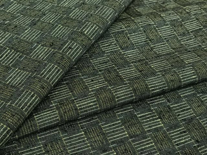 平和屋着物▽上質な紬　単衣　幾何学文様　正絹　逸品　AABK3707jh