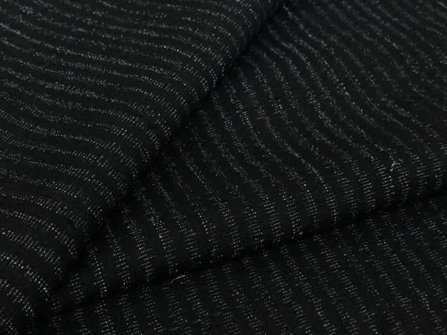 平和屋着物▽上質な紬　単衣　ちぢみ織　縞　正絹　逸品　AABK3708jh