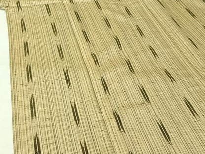 平和屋着物▽ぜんまい紬　単衣　蚊絣　反端付き　正絹　逸品　AABK3709jh