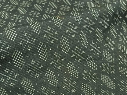 平和屋着物▽お召　単衣　幾何学文様　正絹　逸品　AABK3712jh