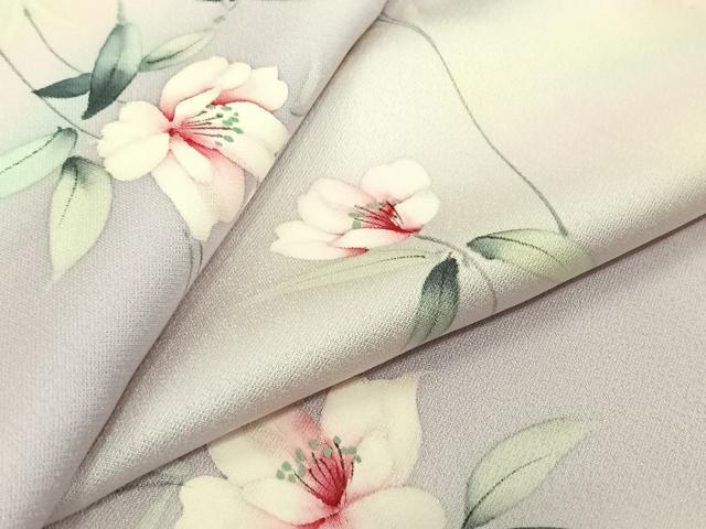 平和屋着物▽上質な小紋　単衣　手描き　草花文　暈し染め　正絹　逸品　AABK3718jh