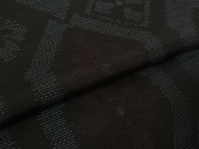平和屋着物▽本場大島紬　単衣　亀甲花文　正絹　逸品　AABK3719jh