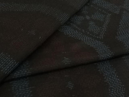 平和屋着物▽本場大島紬　単衣　亀甲花文　正絹　逸品　AABK3719jh